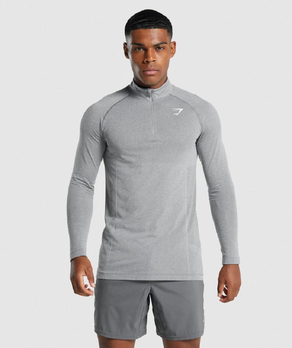 Accessories Gymshark Vital Light 1/4 Zip Hombre Grises | MX_3498WNB