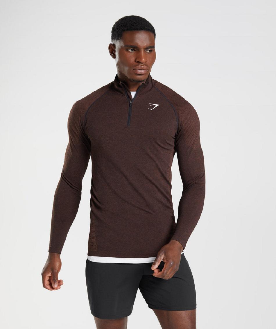 Accessories Gymshark Vital Light 1/4 Zip Hombre Rosas Marrom Negros | MX_3508AHK