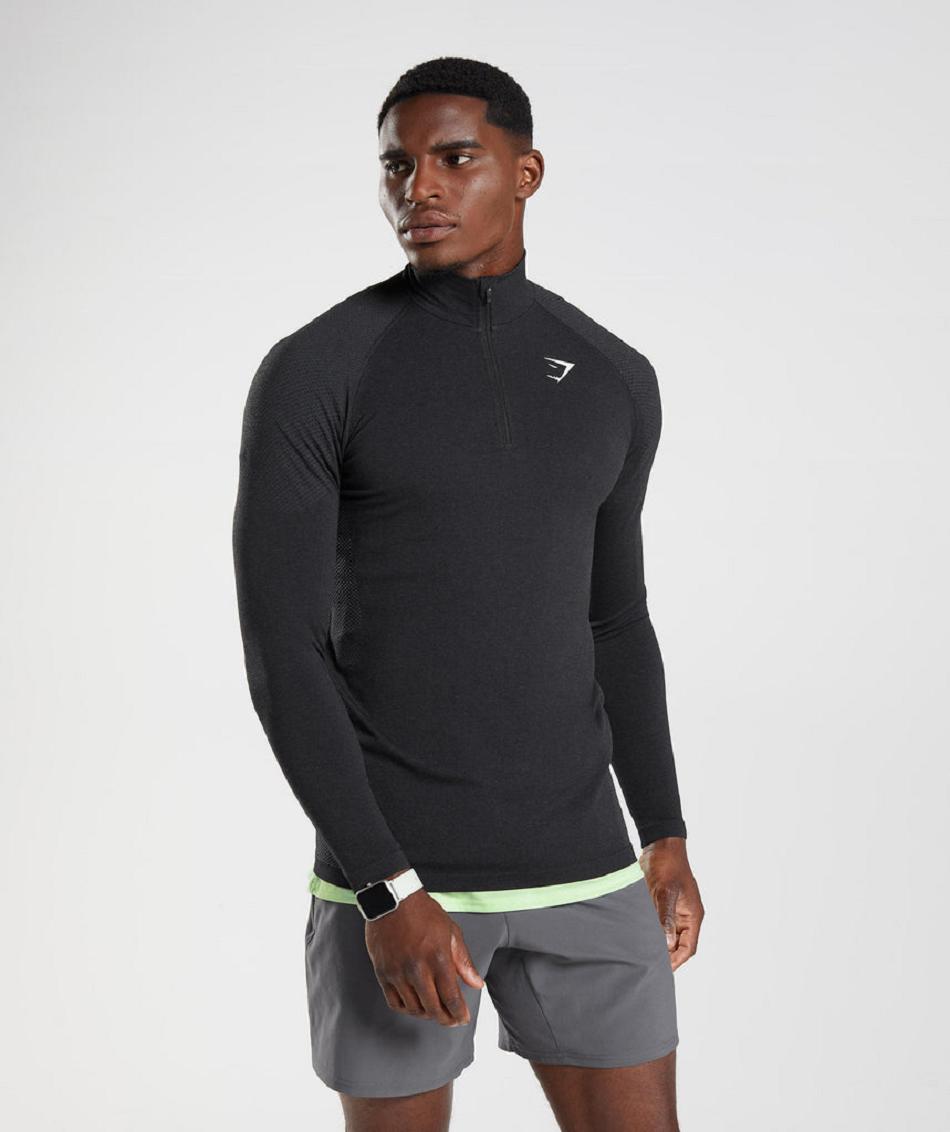 Accessories Gymshark Vital Light 1/4 Zip Hombre Negros Grises | MX_3510DFM