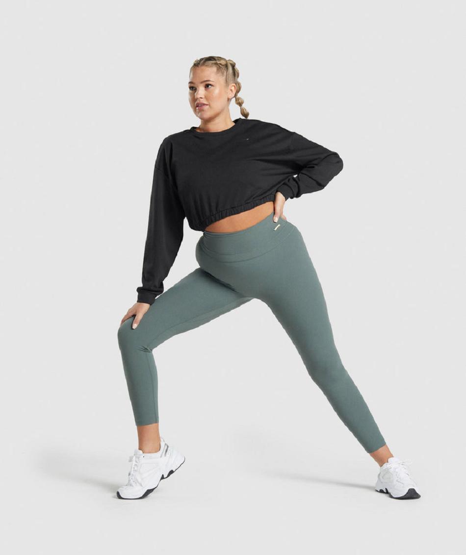 Accessories Gymshark Whitney Cropped Pullover Mujer Negros | MX_4534BEX