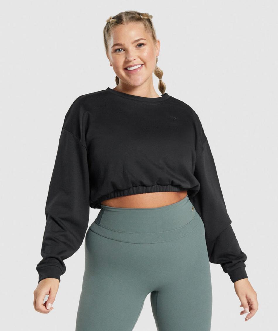 Accessories Gymshark Whitney Cropped Pullover Mujer Negros | MX_4534BEX