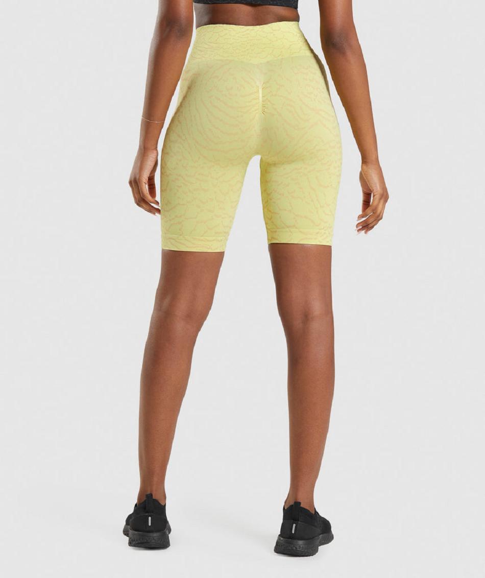 Bermudas Gymshark Adapt Animal Seamless Cycling Mujer Amarillos | MX_4561BEX