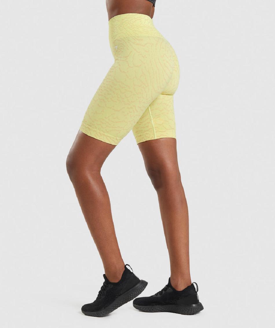 Bermudas Gymshark Adapt Animal Seamless Cycling Mujer Amarillos | MX_4561BEX