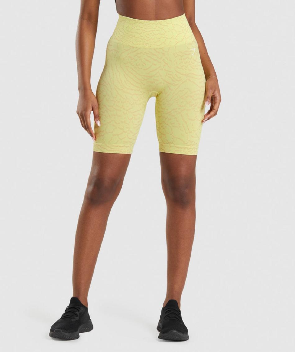 Bermudas Gymshark Adapt Animal Seamless Cycling Mujer Amarillos | MX_4561BEX