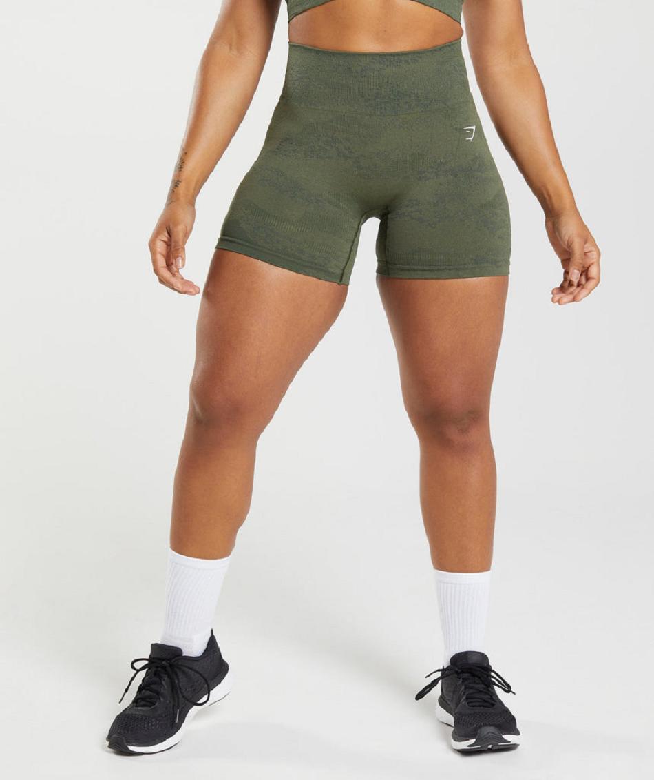 Bermudas Gymshark Adapt Camo Seamless Mujer Verde Oliva Verde Oliva | MX_4616QMA