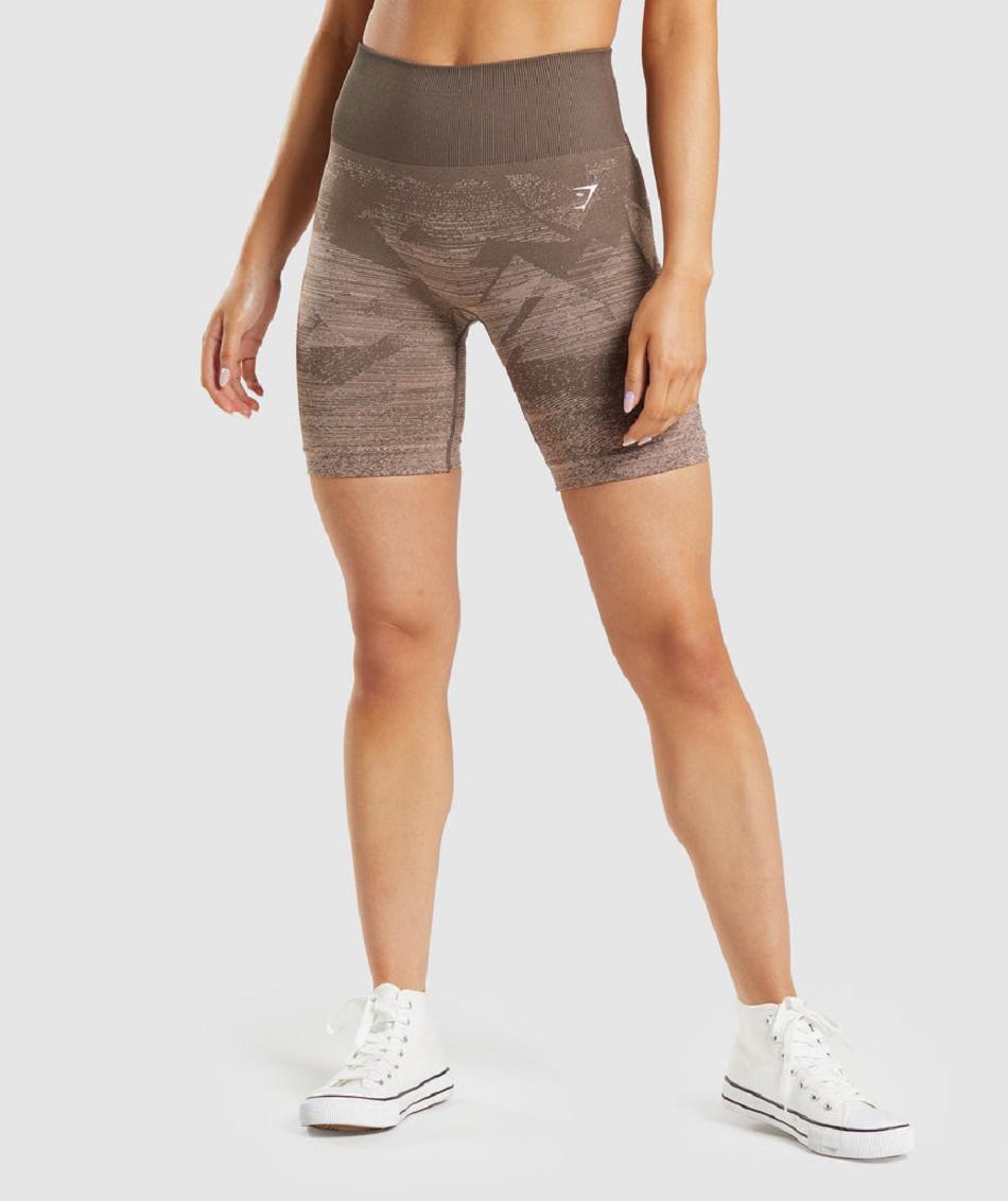 Bermudas Gymshark Adapt Ombre Seamless Mujer Marrom | MX_4563MQZ