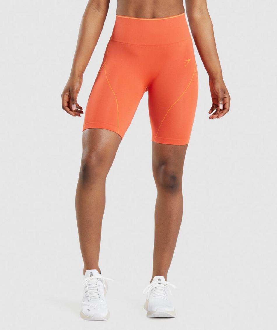 Bermudas Gymshark Apex Seamless High Rise Corta Mujer Naranjas Albaricoque Naranjas | MX_4582ZUT