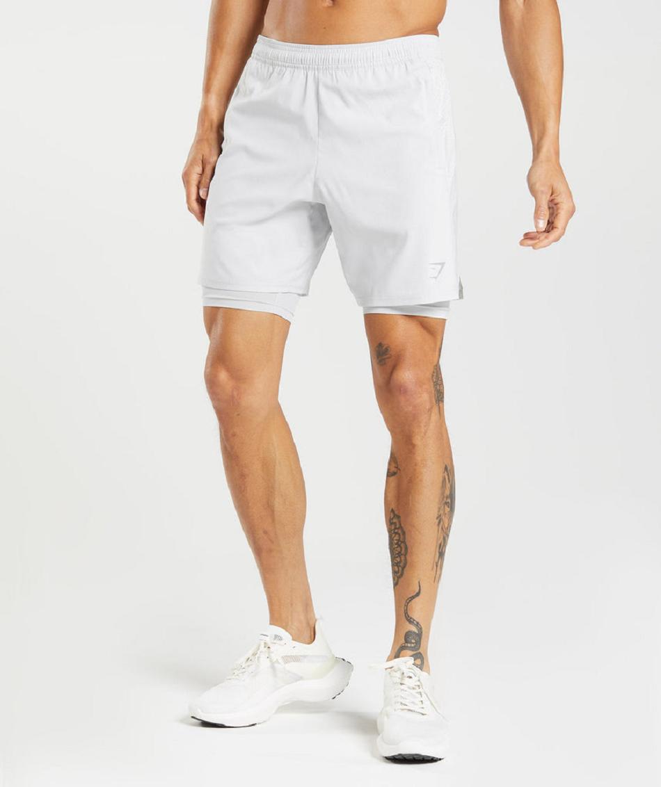 Bermudas Gymshark Aspect 2 In 1 Hombre Grises Claro | MX_3570XYU