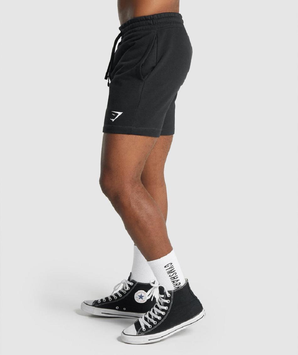 Bermudas Gymshark Crest Hombre Negros | MX_3577WNB