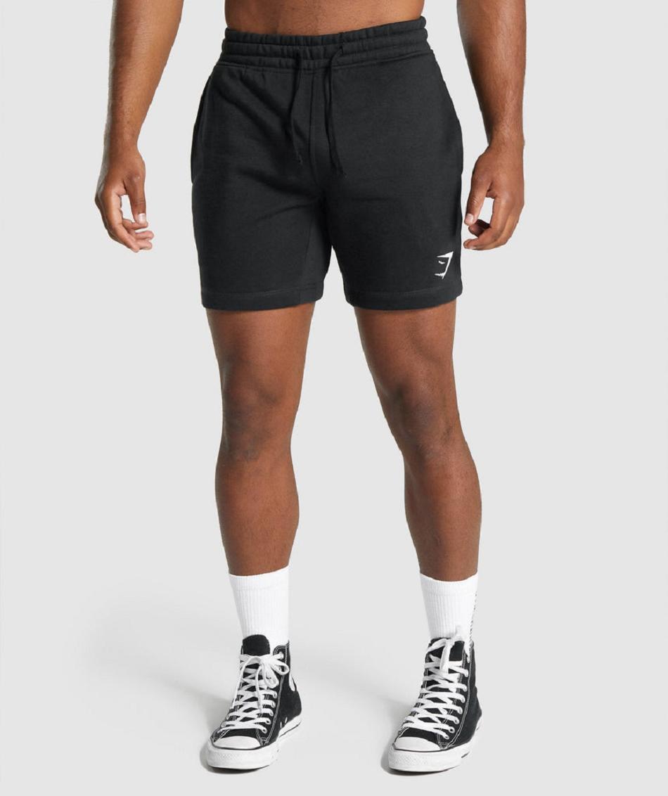 Bermudas Gymshark Crest Hombre Negros | MX_3577WNB