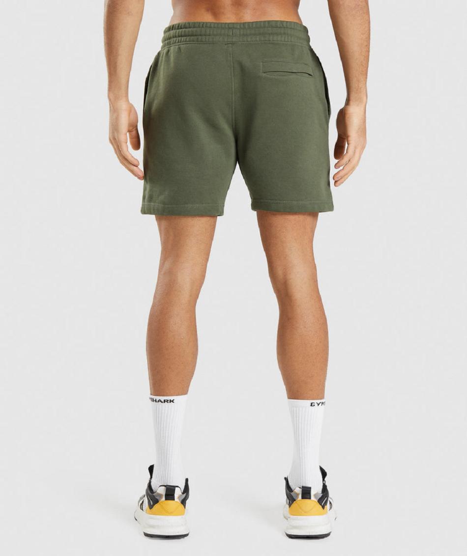 Bermudas Gymshark Crest Hombre Verde Oliva | MX_3661OKI