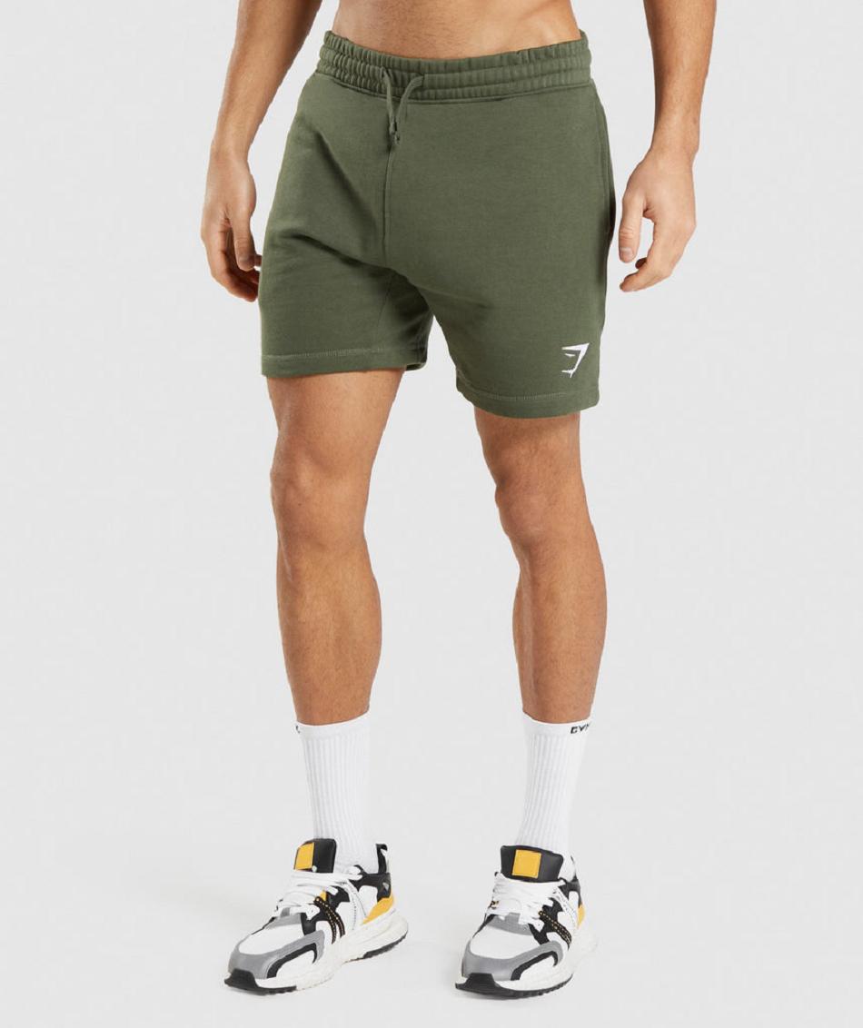 Bermudas Gymshark Crest Hombre Verde Oliva | MX_3661OKI