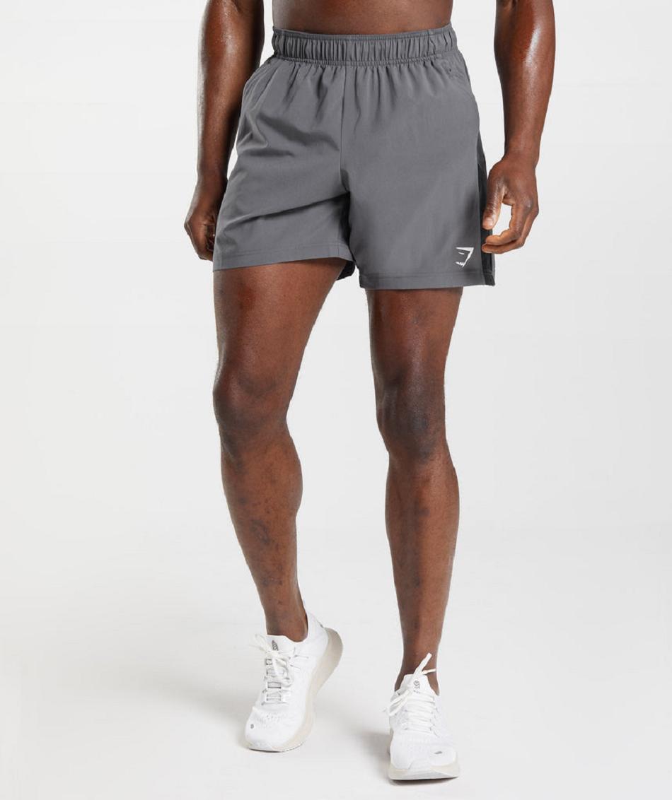 Bermudas Gymshark Deporte Hombre Grises Negros | MX_3576QMA