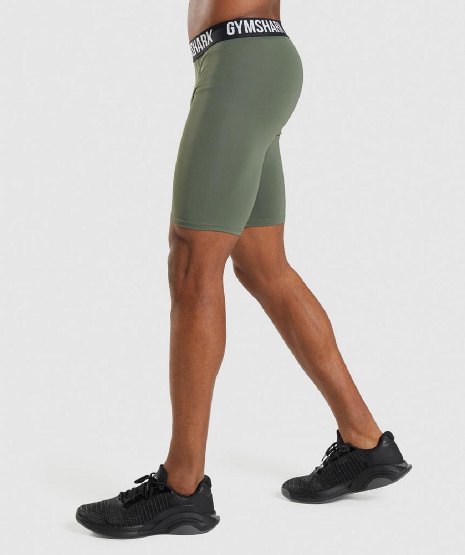 Bermudas Gymshark Element Baselayer Hombre Verde Oliva | MX_2937VRW