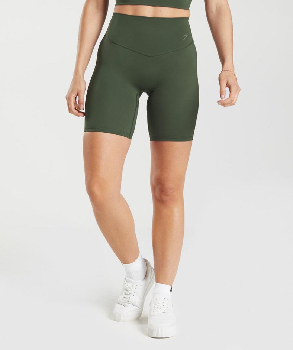 Bermudas Gymshark Elevate Cycling Mujer Verde Oliva | MX_4682HAP