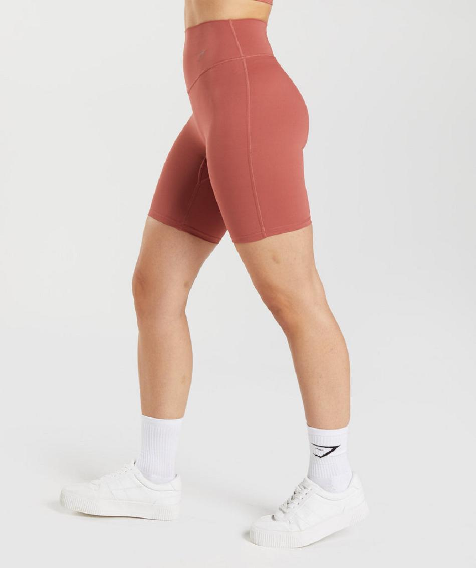 Bermudas Gymshark Elevate Cycling Mujer Rosas Marrom | MX_4686ZUT