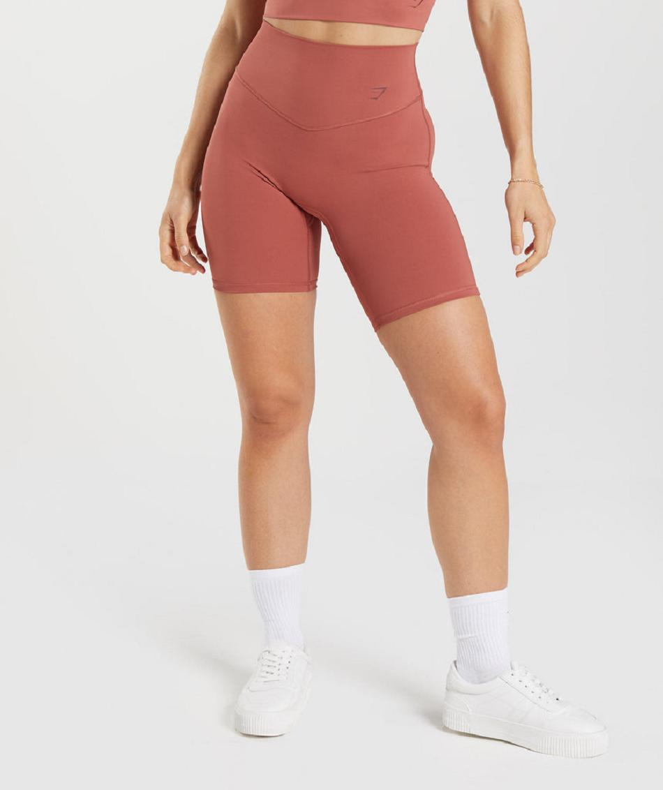 Bermudas Gymshark Elevate Cycling Mujer Rosas Marrom | MX_4686ZUT