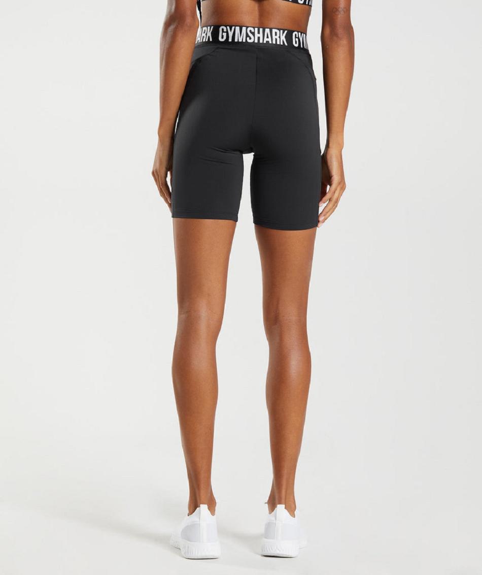 Bermudas Gymshark Entrenamiento Brandmark Cycling Mujer Negros | MX_4655FDN