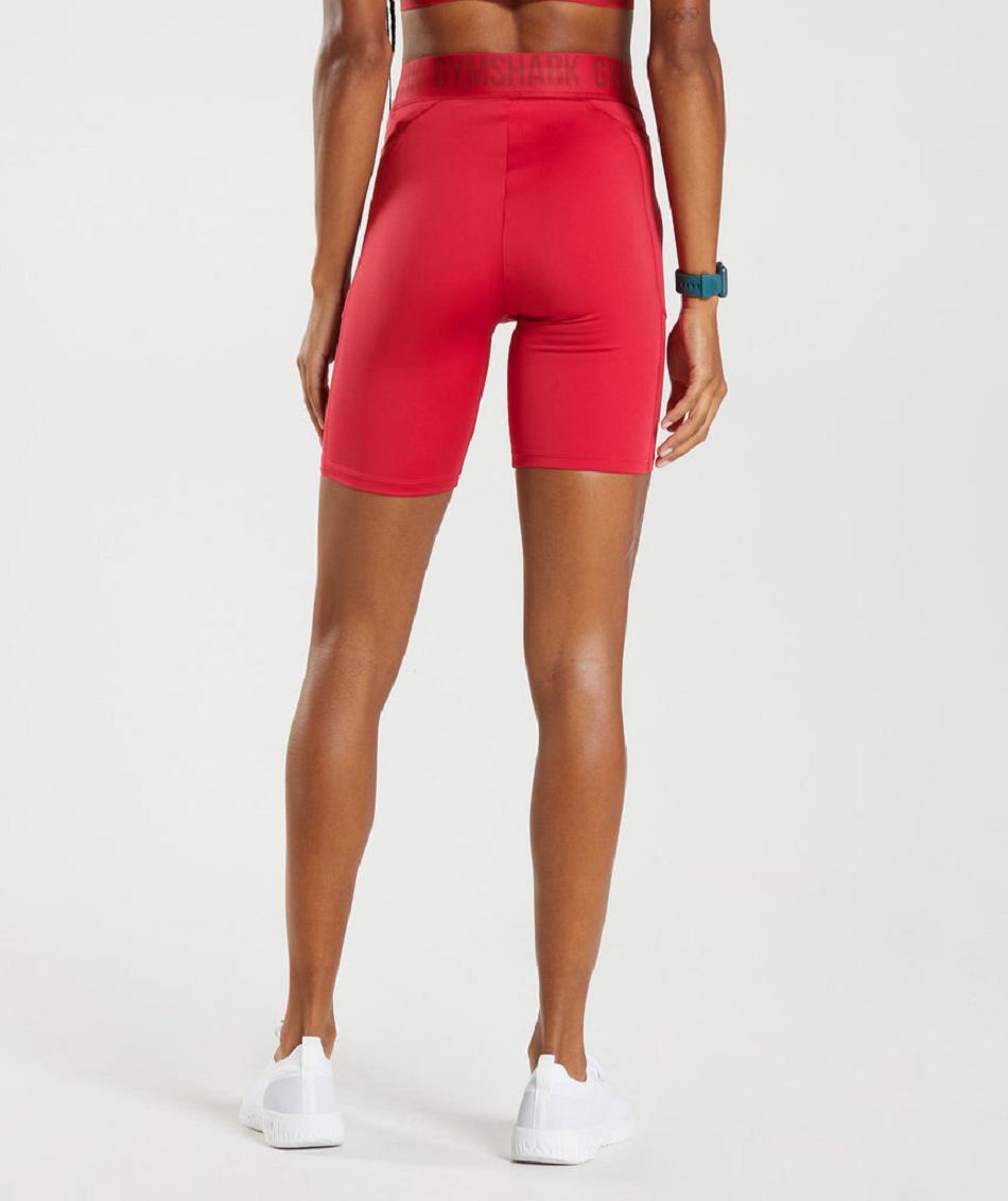 Bermudas Gymshark Entrenamiento Brandmark Cycling Mujer Rojos | MX_4660LIS