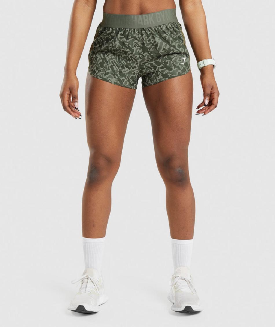 Bermudas Gymshark Entrenamiento Loose Fit Mujer Verdes | MX_4643EBC