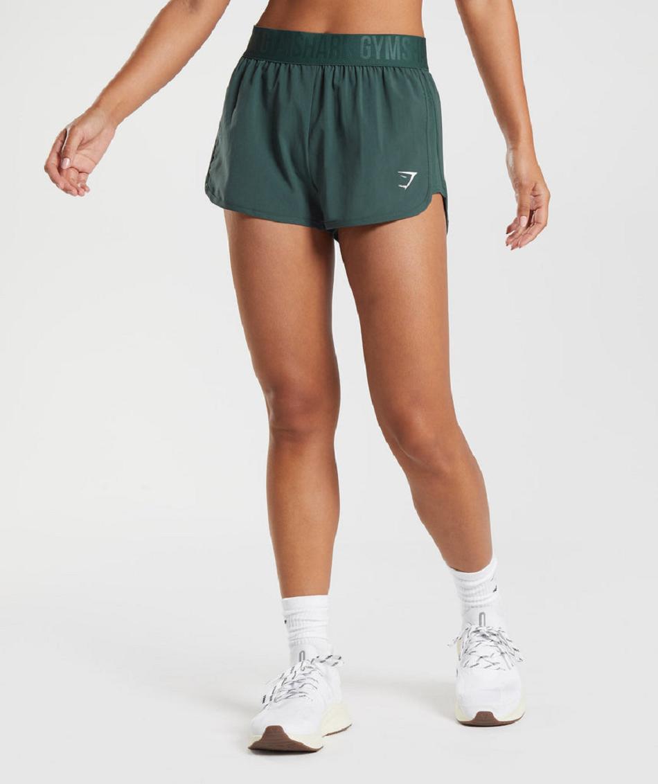 Bermudas Gymshark Entrenamiento Loose Fit Mujer Obsidian Verdes | MX_4696RVD