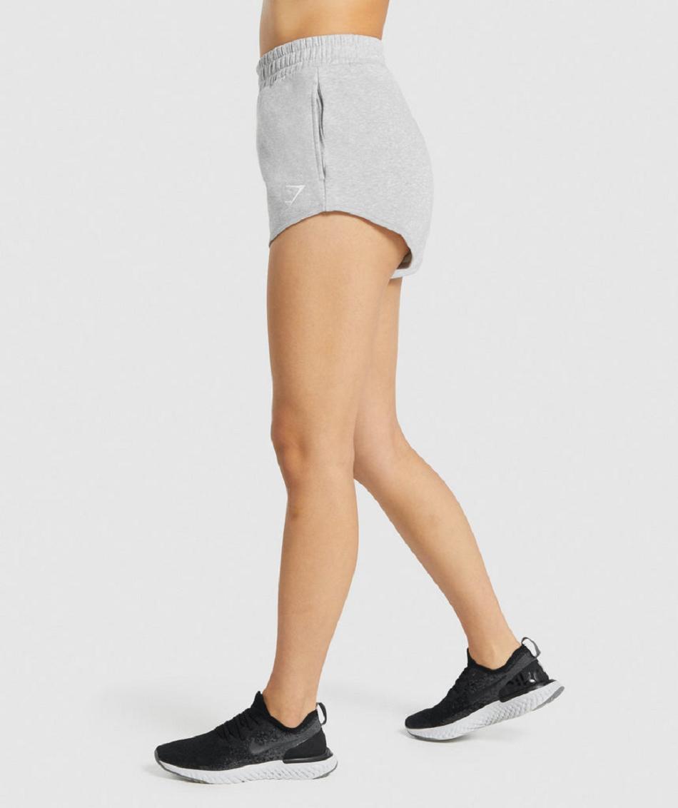 Bermudas Gymshark Entrenamiento Sweat Mujer Grises Claro | MX_4640MQZ