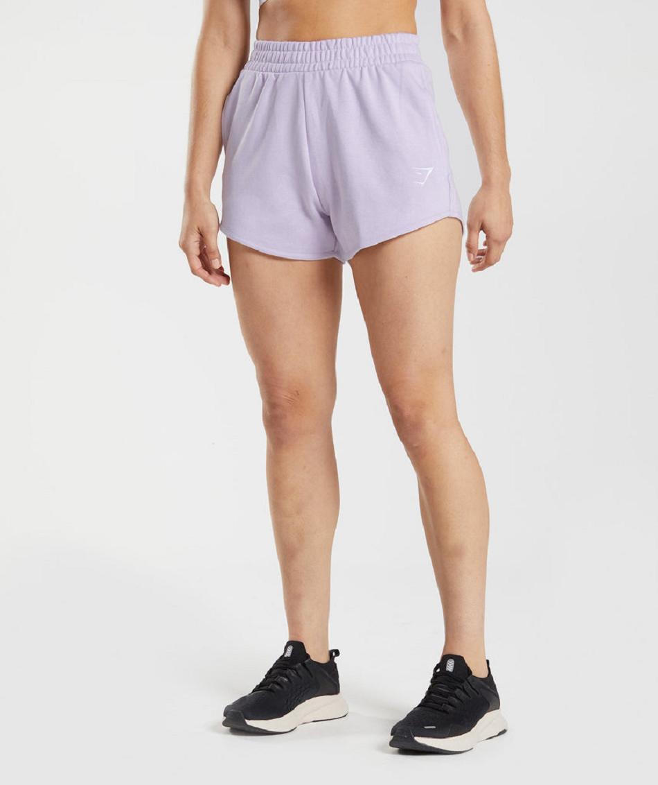 Bermudas Gymshark Entrenamiento Sweat Mujer Morados | MX_4697TCE