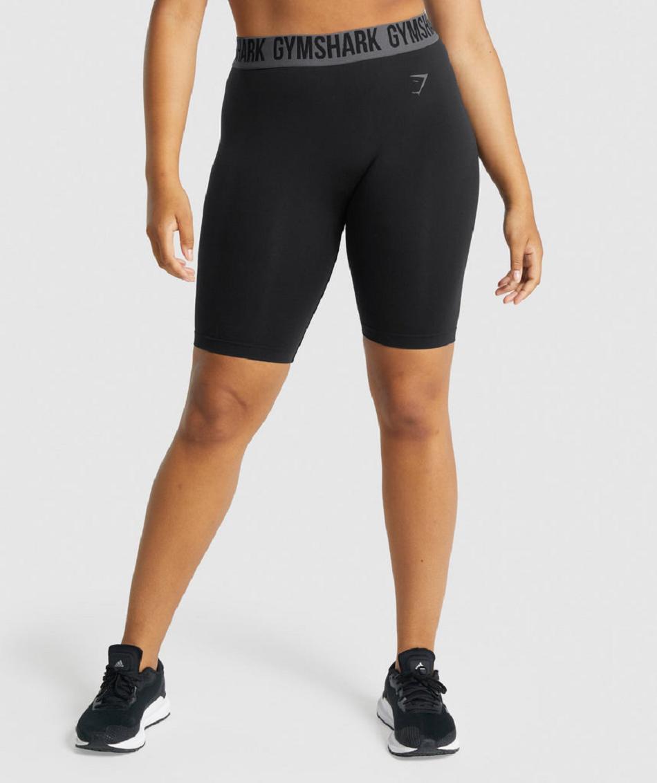 Bermudas Gymshark Fit Seamless Cycling Mujer Negros | MX_4588MQZ