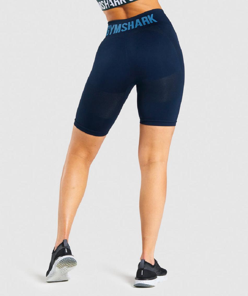 Bermudas Gymshark Flex Cycling Mujer Azul Marino | MX_4583XYU