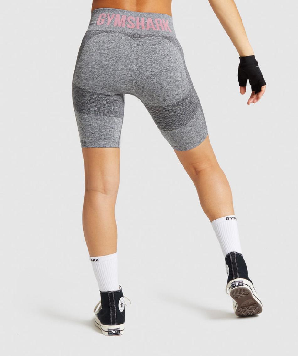 Bermudas Gymshark Flex Cycling Mujer Grises Rosas | MX_4550DFM