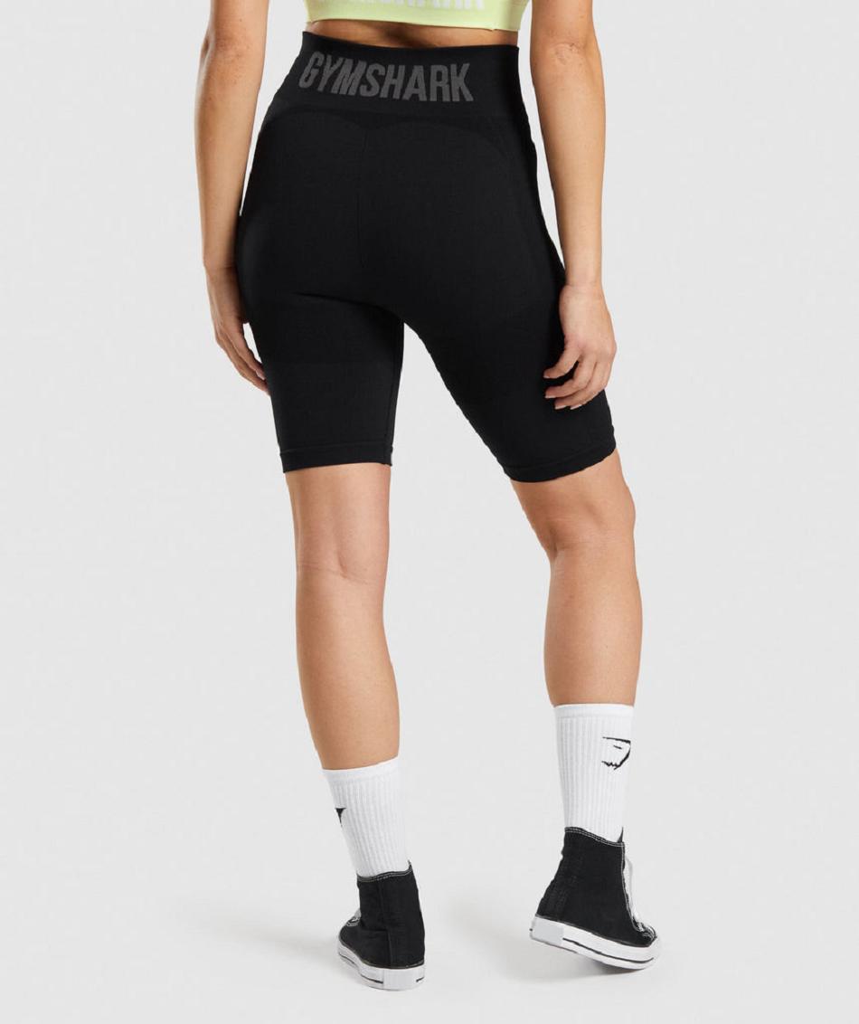 Bermudas Gymshark Flex Cycling Mujer Negros Grises | MX_4552GSO