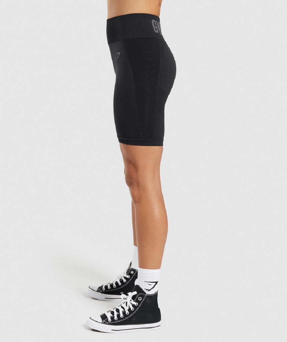 Bermudas Gymshark Flex Cycling Mujer Negros | MX_4570GSO