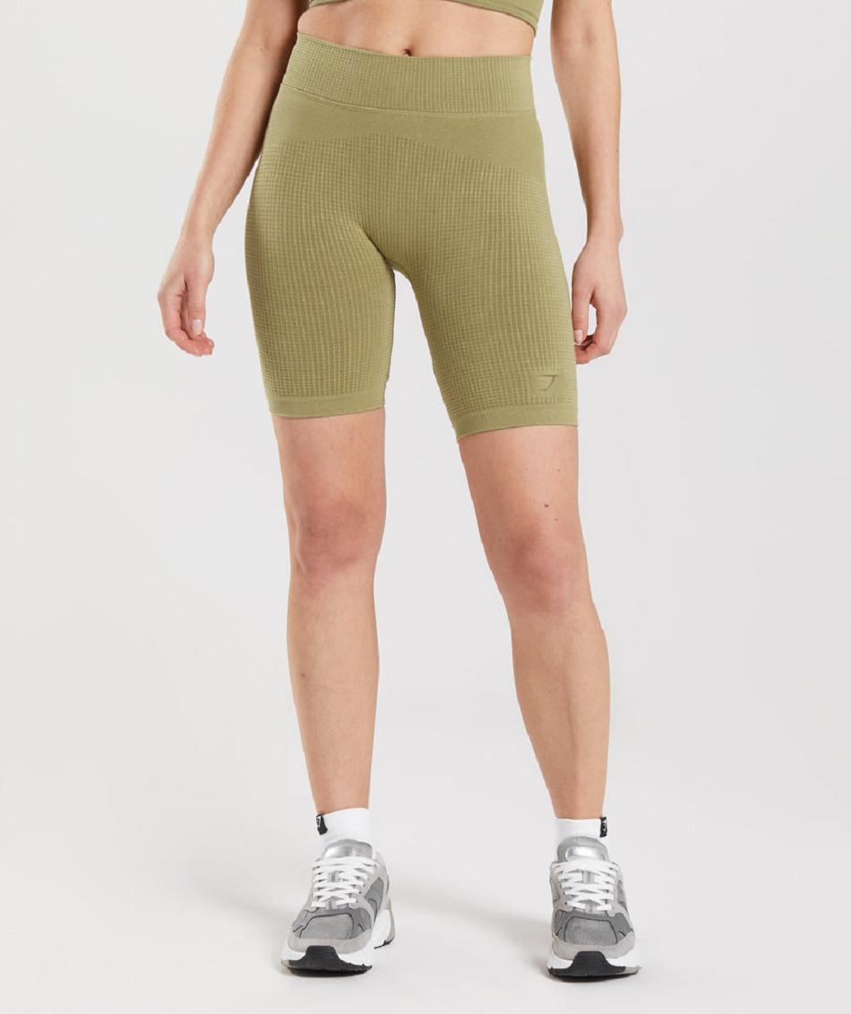 Bermudas Gymshark Pause Seamless Cycling Mujer Verdes | MX_4637VRW