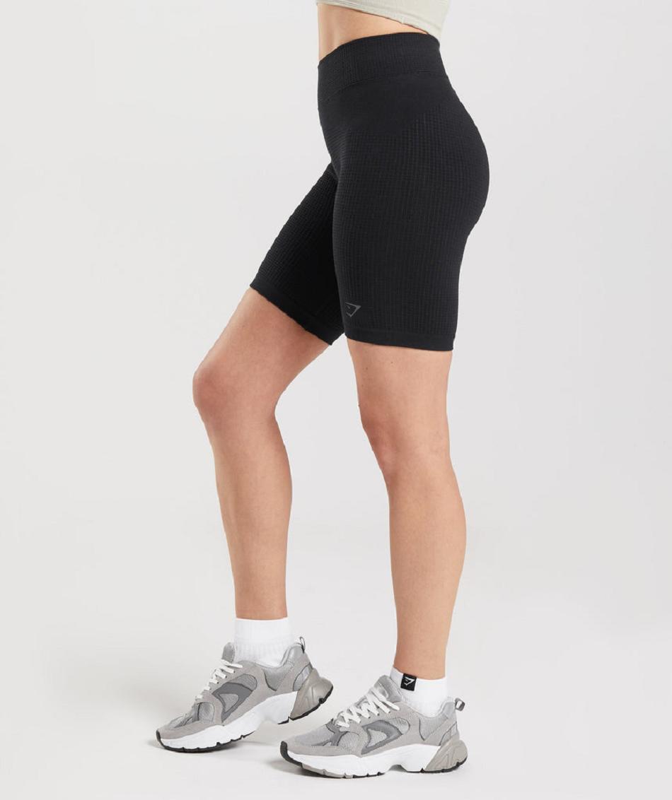 Bermudas Gymshark Pause Seamless Cycling Mujer Negros | MX_4672DFM