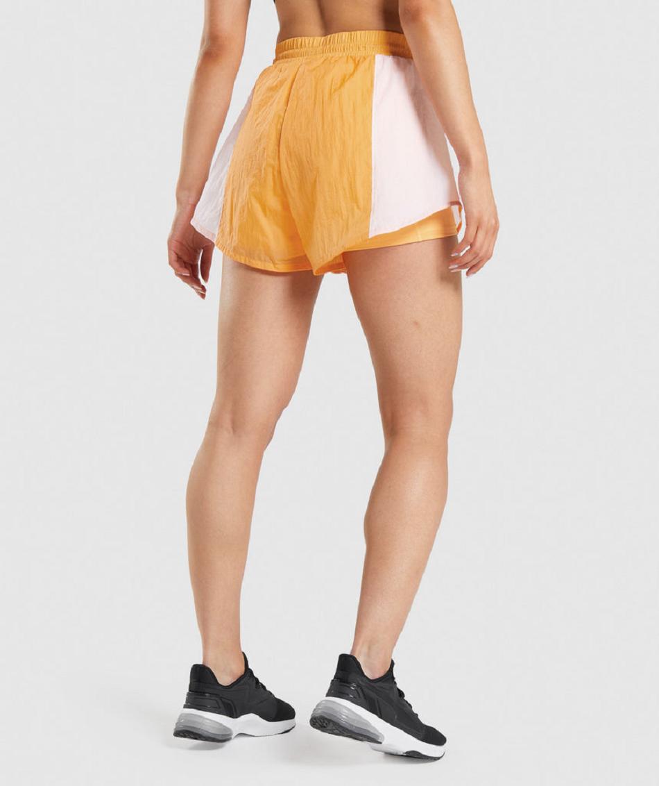 Bermudas Gymshark Pulse 2 In 1 Mujer Albaricoque Naranjas Blancos | MX_4567SGL