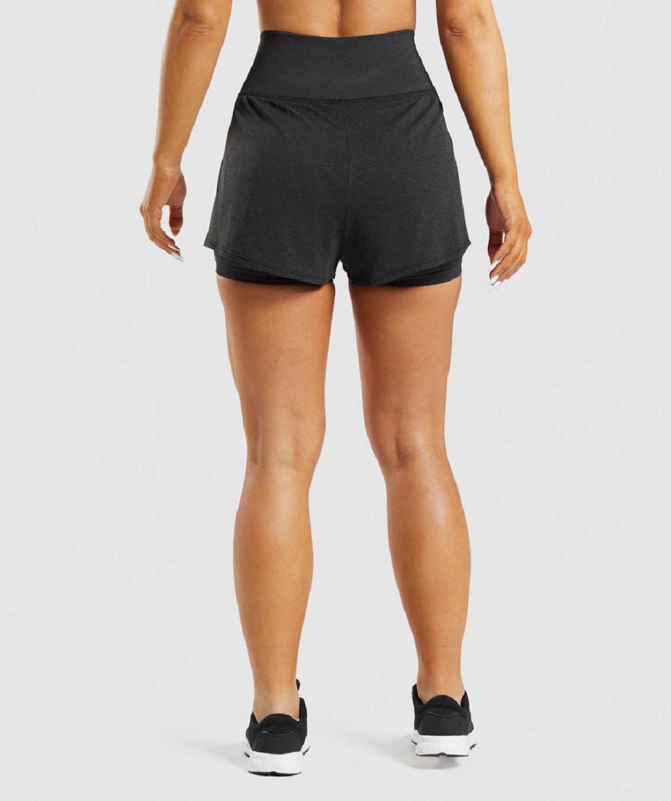 Bermudas Gymshark Vital Seamless 2.0 2-in-1 Mujer Negros | MX_4551FDN