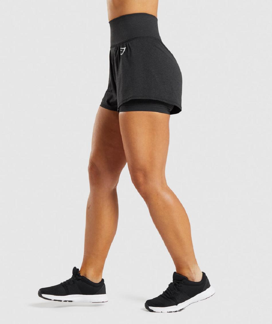 Bermudas Gymshark Vital Seamless 2.0 2-in-1 Mujer Negros | MX_4551FDN