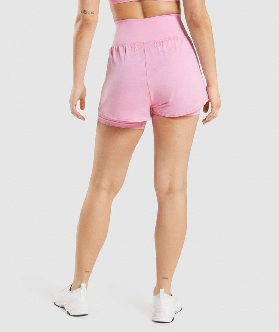 Bermudas Gymshark Vital Seamless 2.0 2-in-1 Mujer Rosas | MX_4554JPQ