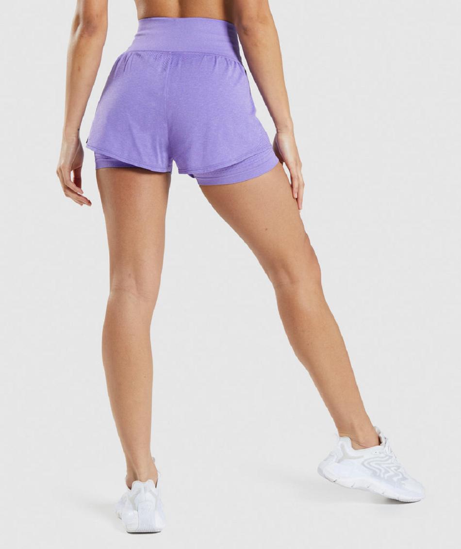 Bermudas Gymshark Vital Seamless 2.0 2-in-1 Mujer Morados Claro | MX_4558XYU