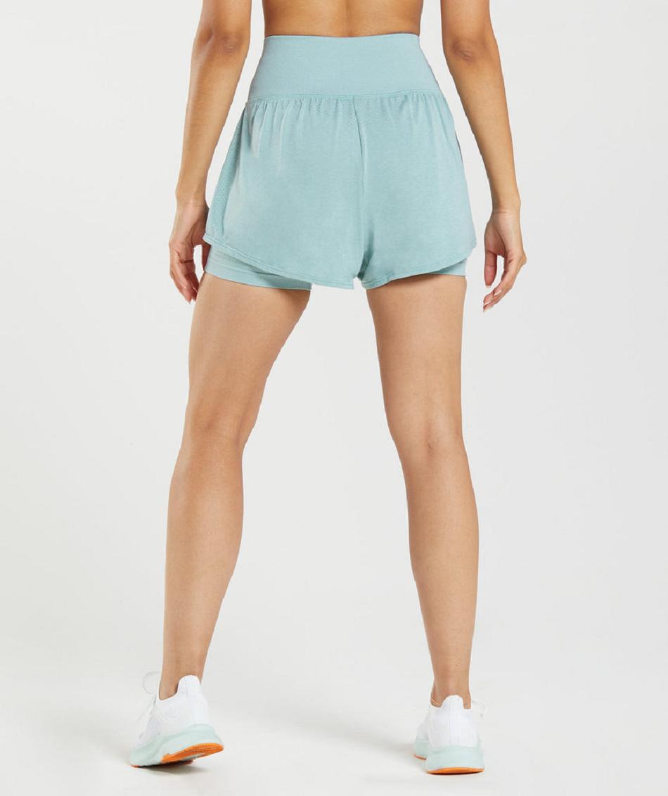 Bermudas Gymshark Vital Seamless 2.0 2-in-1 Mujer Azules | MX_4562NWY