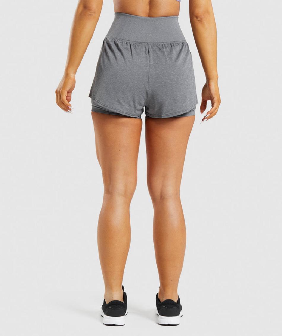 Bermudas Gymshark Vital Seamless 2.0 2-in-1 Mujer Grises | MX_4571HAP