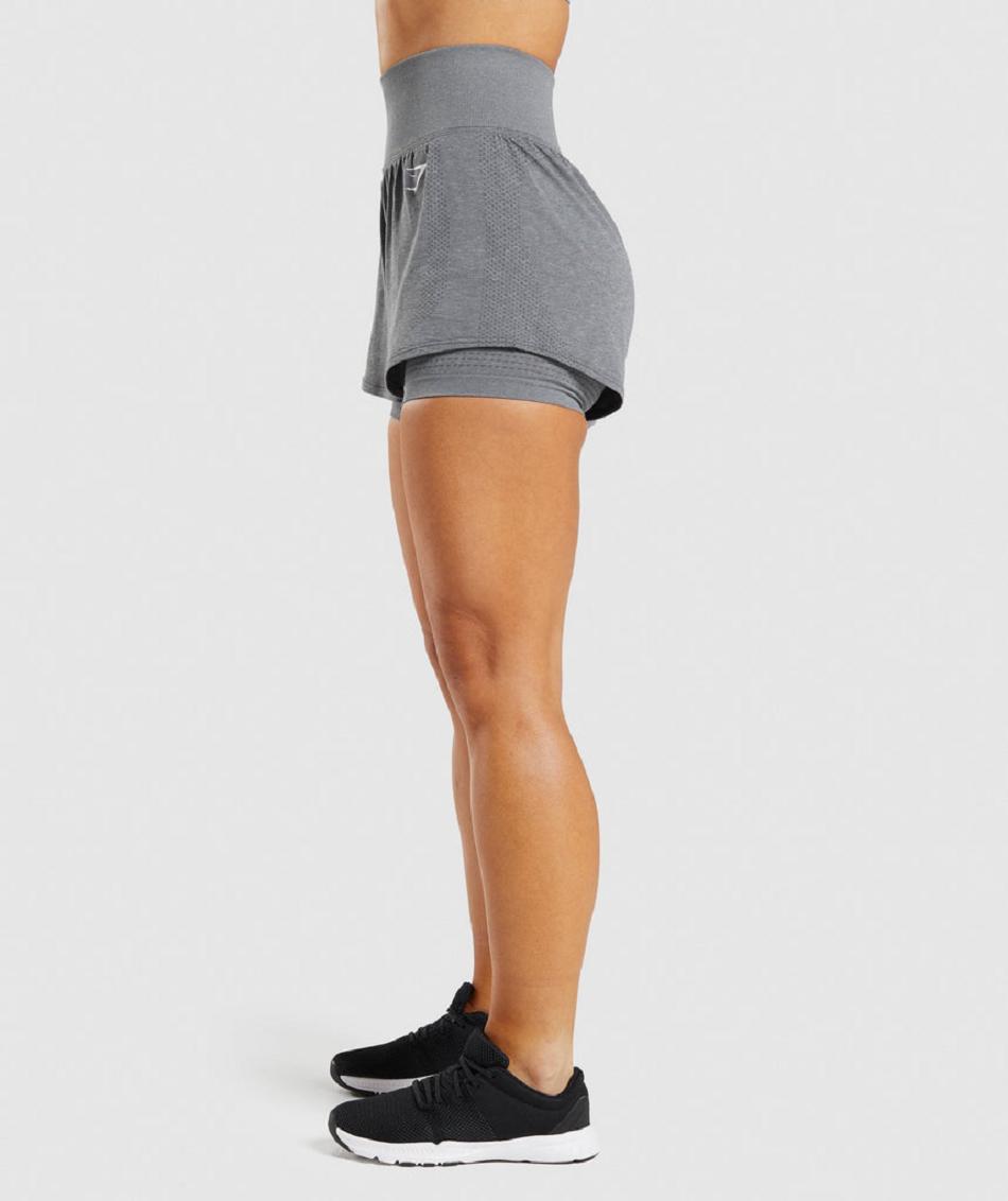 Bermudas Gymshark Vital Seamless 2.0 2-in-1 Mujer Grises | MX_4571HAP