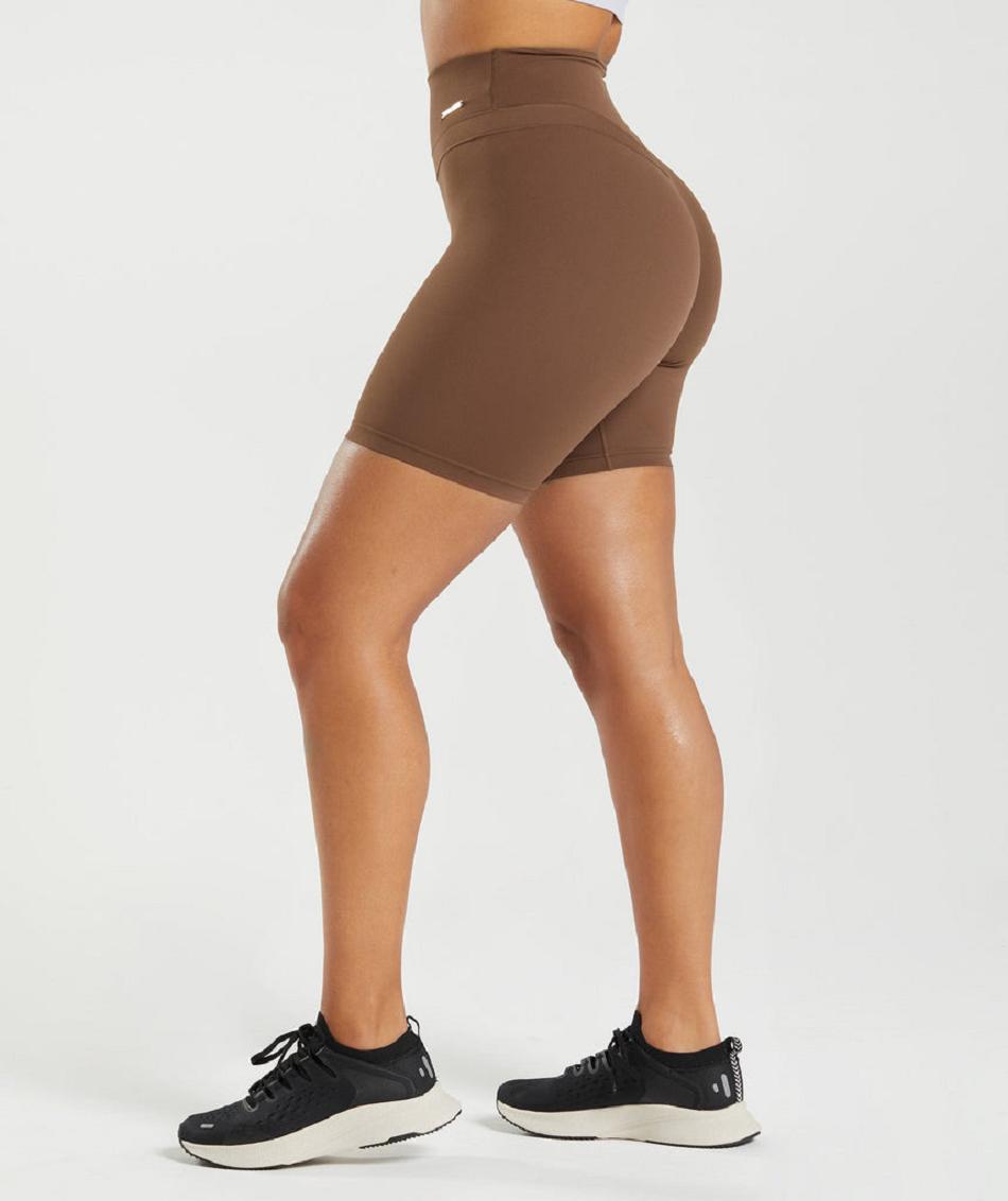 Bermudas Gymshark Whitney Cycling Mujer Marrom | MX_4577GSO