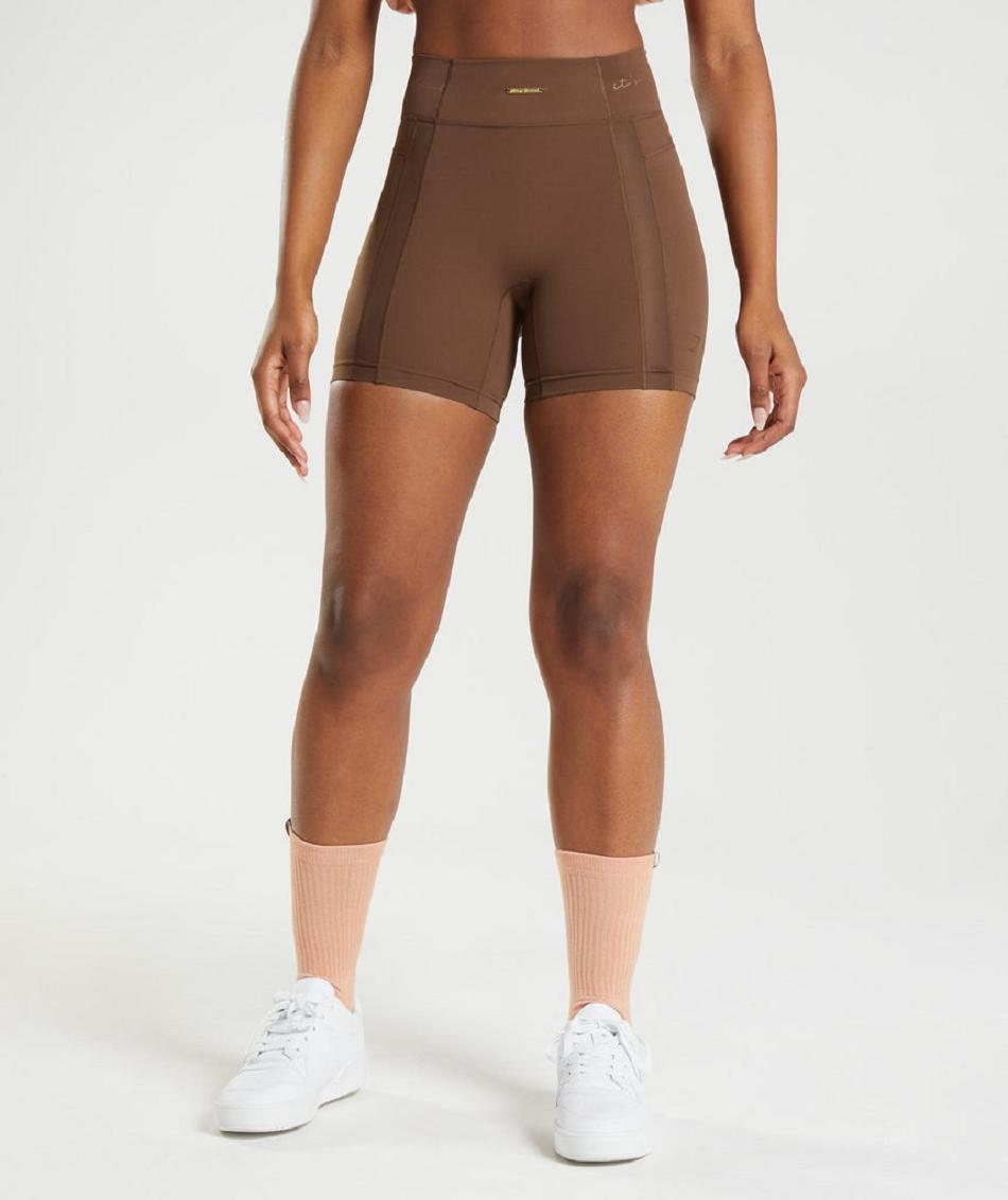 Bermudas Gymshark Whitney Mesh Mujer Marrom | MX_4648ILH