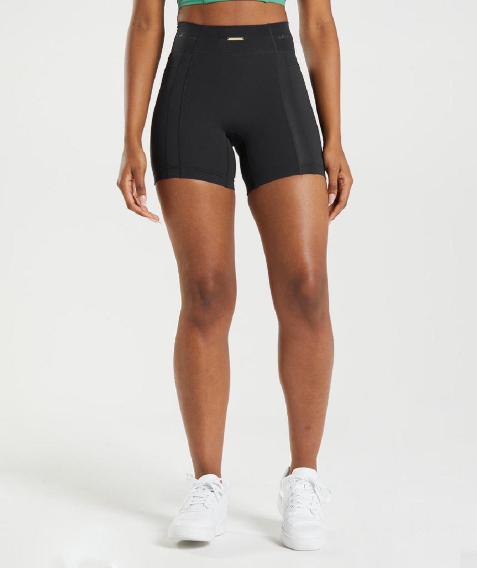 Bermudas Gymshark Whitney Mesh Mujer Negros | MX_4623HAP