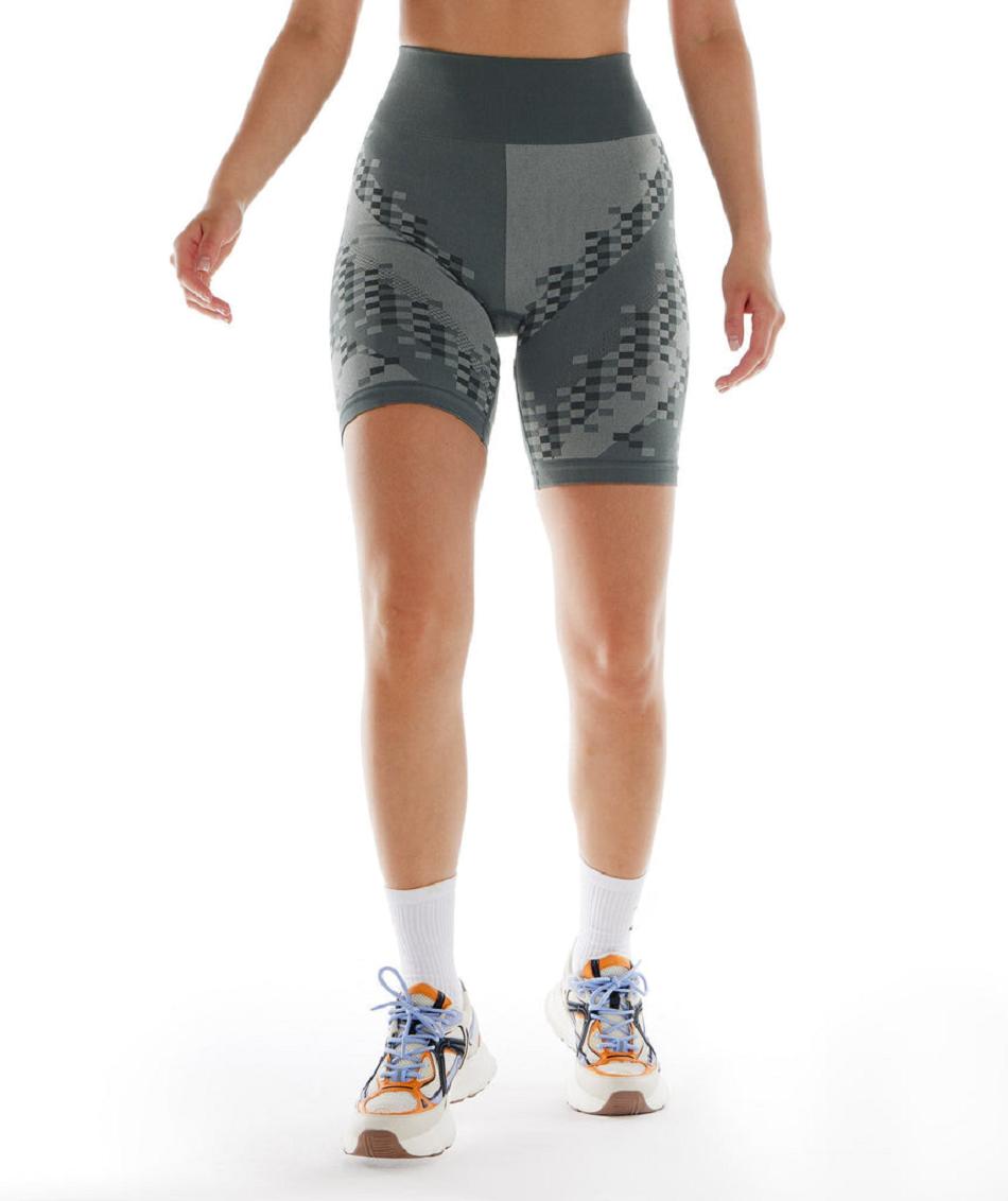 Bermudas Gymshark Wtflex Cyborg Seamless Cycling Mujer Grises Negros Grises Claro | MX_4626SGL