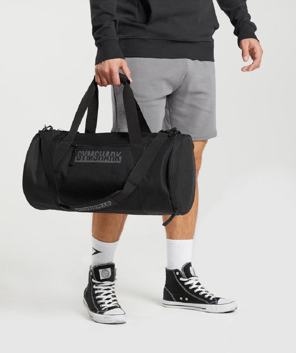 Bolsas Gymshark Bold Barrel Hombre Negros | MX_3890AHK