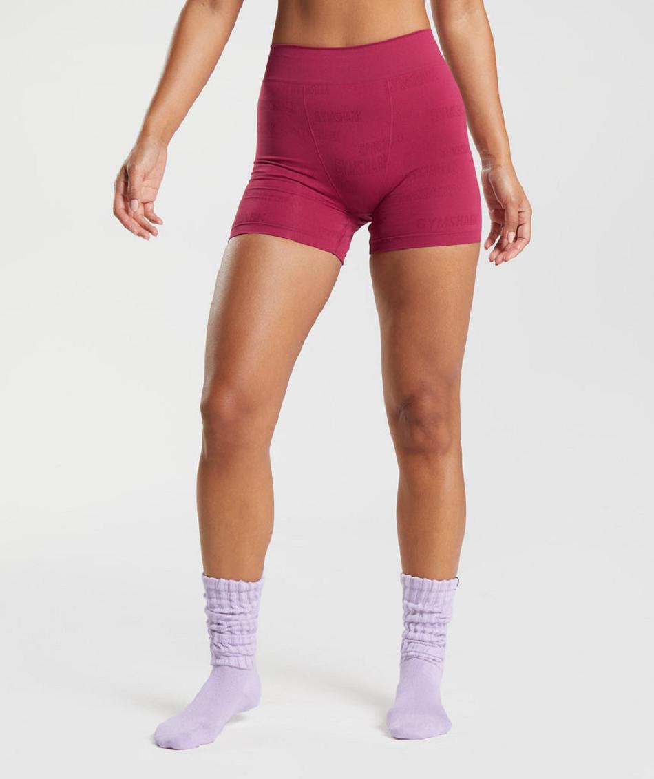 Boxer Gymshark Seamless Jacquard Mujer Rosas | MX_3926DFM