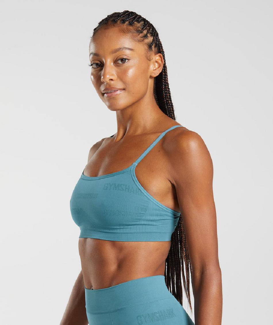 Bralette Gymshark Seamless Jacquard Mujer Azules | MX_3922PJJ