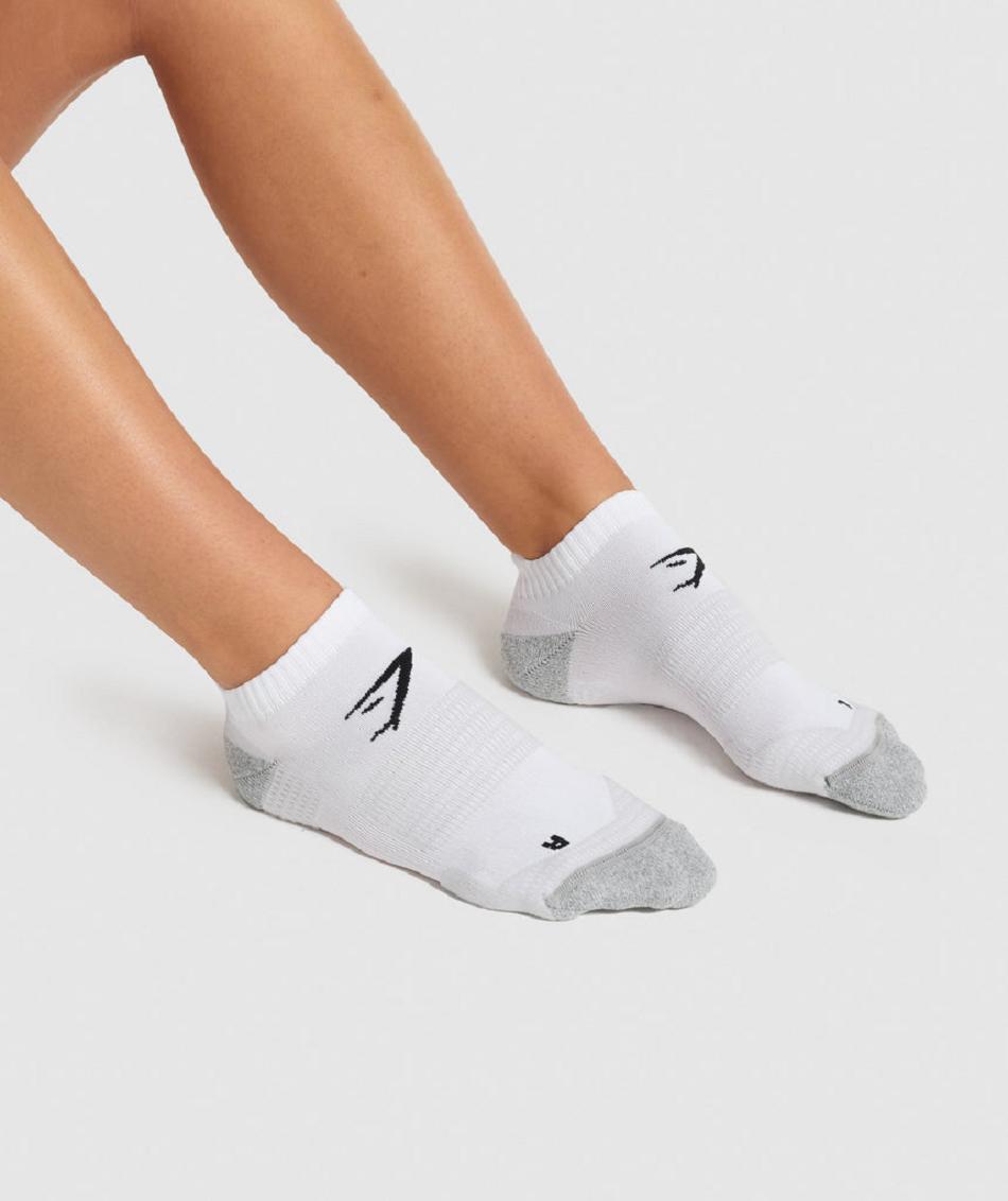 Calcetines Gymshark Ankle Performance Accessories Blancos | MX_2783AHK